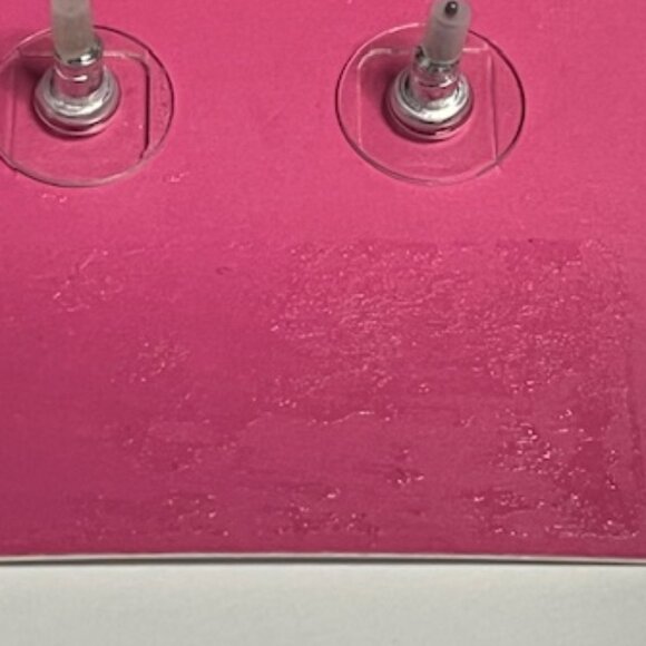 NEW Betsey Johnson Betsey Coffee Cup Stud Earrings Heart Black White Pink - Picture 7 of 7